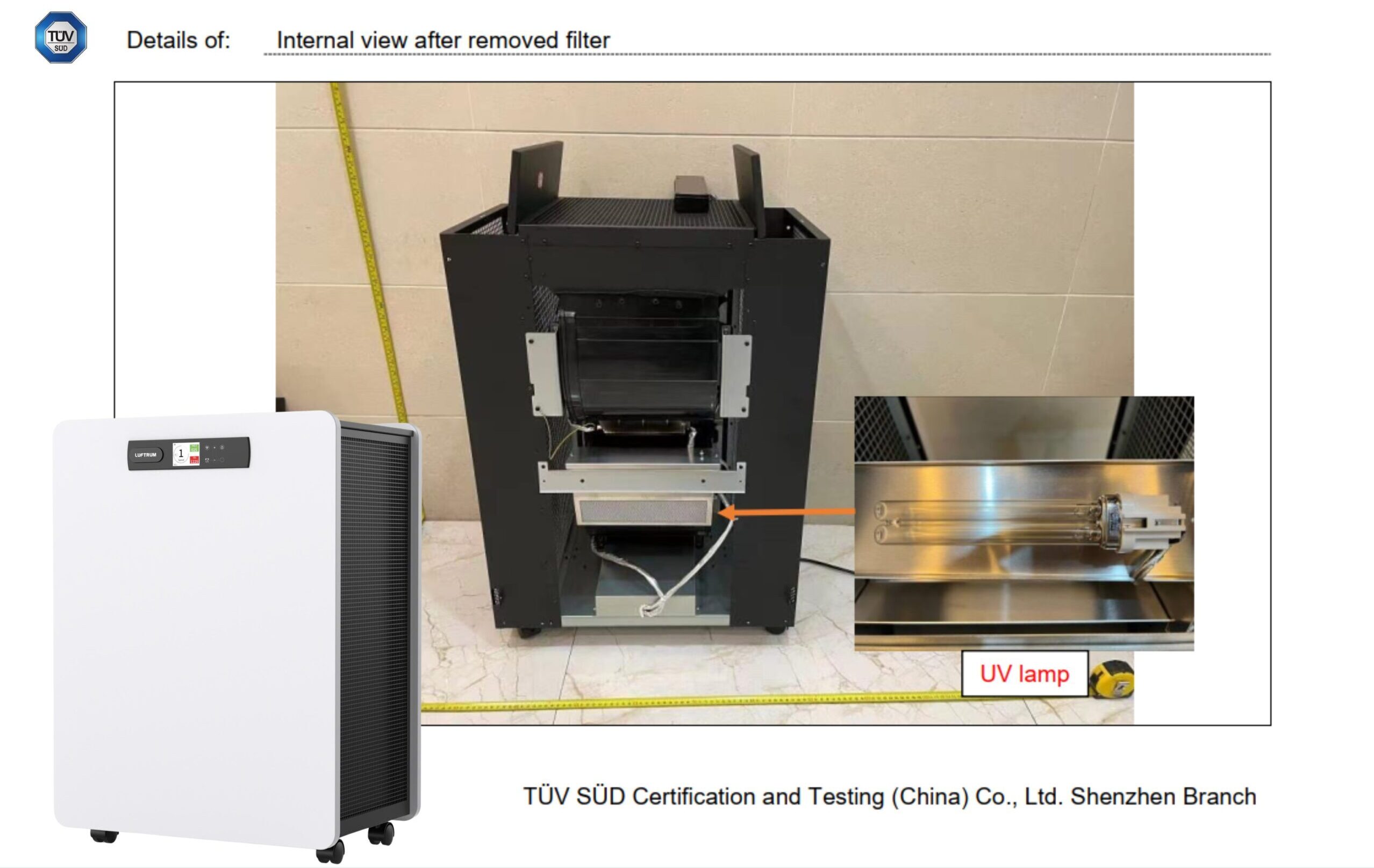 Luftrum BC1200 UV-C lamp test report